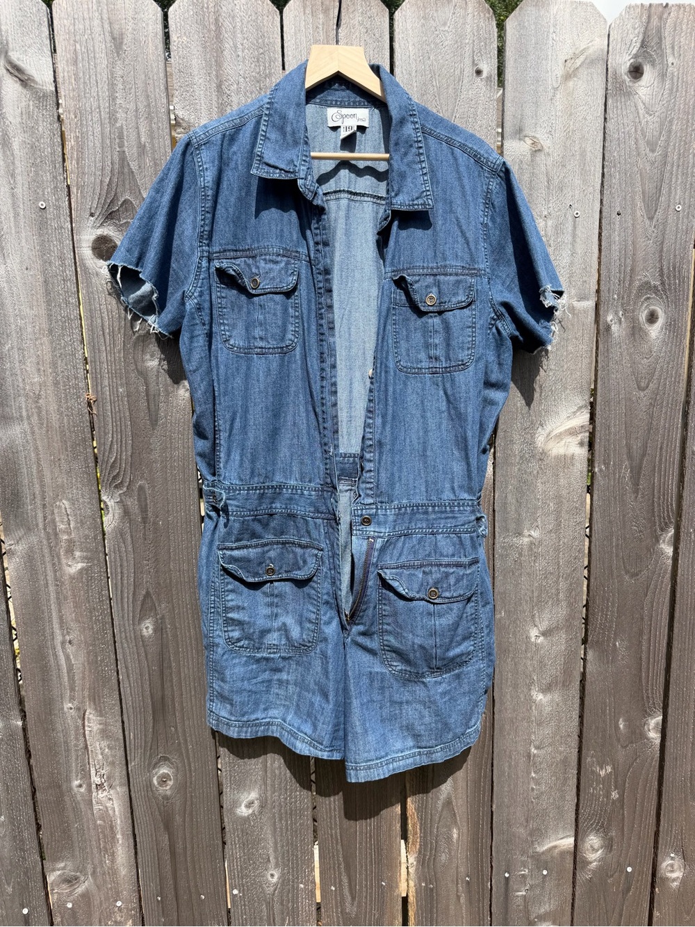 Spooner Jeans Washed Denim Short Sleeve Romper